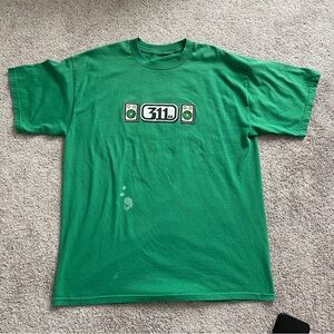 Vintage 311 Soundsystem Tour T-Shirt Green 1999–2000 size XL 22.5”